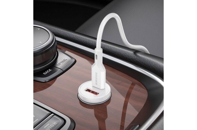 Автомобильное зарядное устройство АЗУ USB + Type-С + кабель Lightning Borofone BZ18A PD20W + QC3.0 (белый)