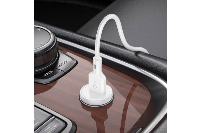 Автомобильное зарядное устройство АЗУ USB + кабель Type-C Borofone BZ18 QC3.0 (белый)