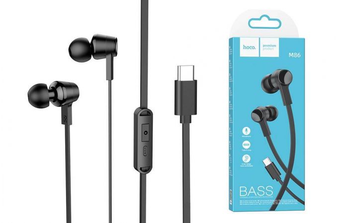 Наушники вакуумные проводные HOCO M86 штекер Type-C (черный)