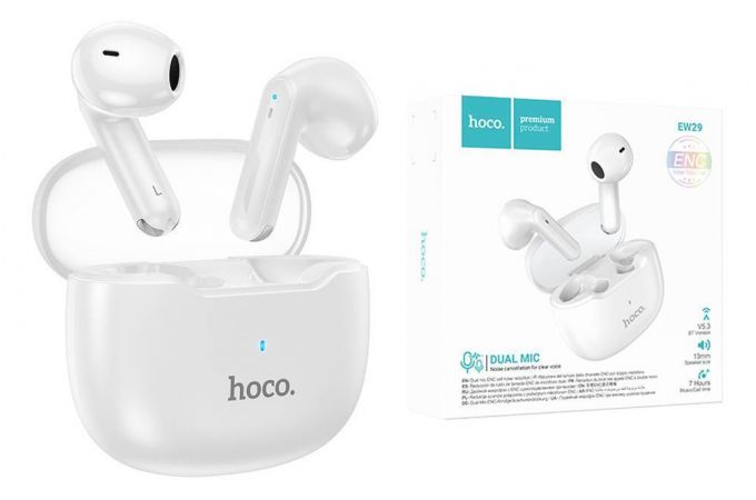Наушники вакуумные беспроводные HOCO EW29 Depht true wireless BT gaming headset (белый)