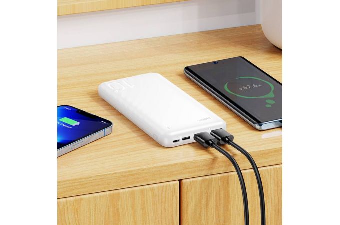 Универсальный дополнительный аккумулятор Power Bank HOCO J123 (10000 mAh) (белый)
