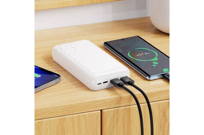 Универсальный дополнительный аккумулятор Power Bank HOCO J123A (20000 mAh) (белый)