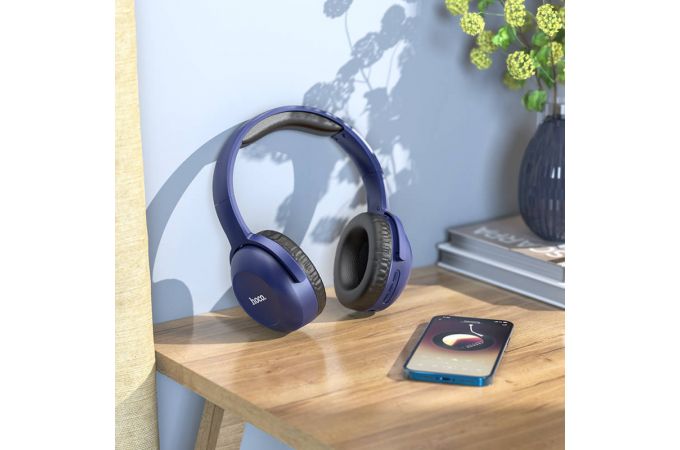 Наушники мониторные беспроводные HOCO W33 Art sound BT wireless headphones Bluetooth (синий)