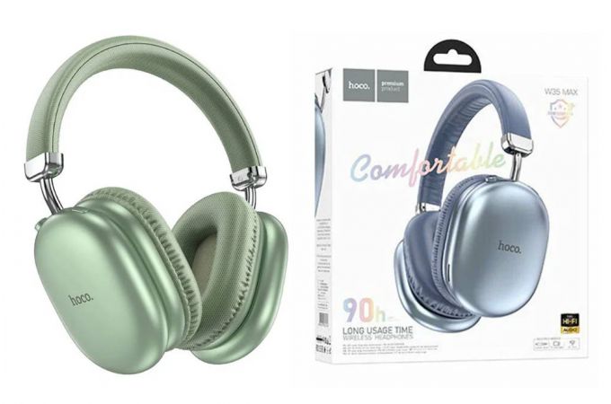 Наушники мониторные беспроводные HOCO W35 Max Joy BT headphones (зеленый)