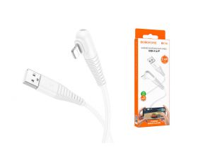 Кабель USB - Lightning BOROFONE BX105 2,4A (белый) 1м угловой