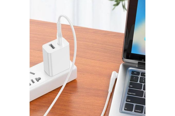 Кабель USB Type-C - USB Type-C BOROFONE BX105, PD60W (белый) 1м угловой
