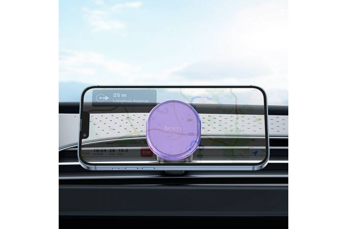 Держатель автомобильный для телефона HOCO H1 Crystal magnetic car holder(air outlet) holder цвет романтический фиолетовый