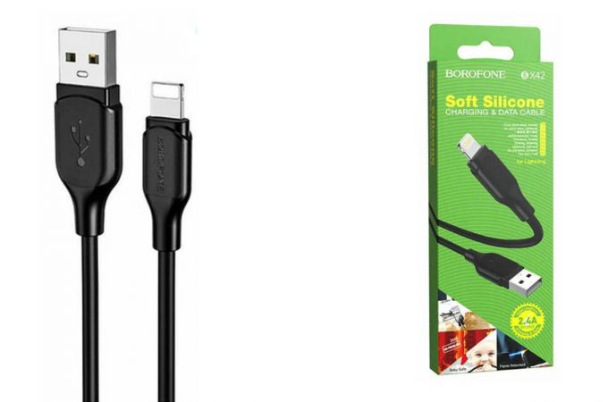 Кабель USB - Lightning BOROFONE BX42 2.4A 1м Черный