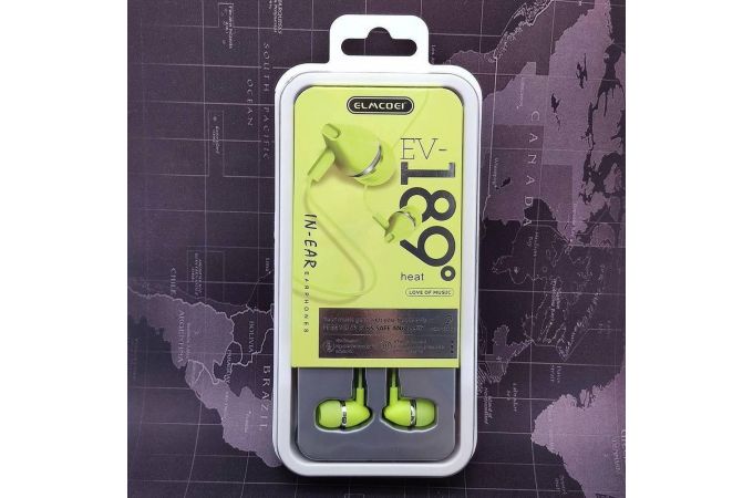 Наушники вакуумные проводные ELMCOEI EV-189 (зеленый)
