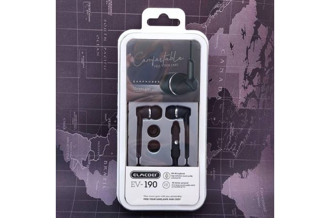Наушники вакуумные проводные ELMCOEI EV-190 (черный)