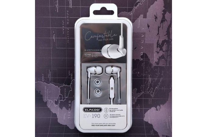 Наушники вакуумные проводные ELMCOEI EV-190 (белый)