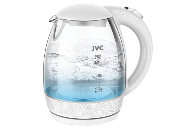 Чайник JVC JK-KE1514 белый 2200Вт, 1,7л,  стекло, фильтр, светодиод.подсветка