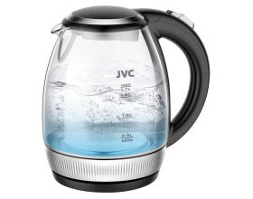 Чайник JVC JK-KE1516 черный/серебристый 2200Вт, 1,7л,  стекло, фильтр, светодиод.подсветка