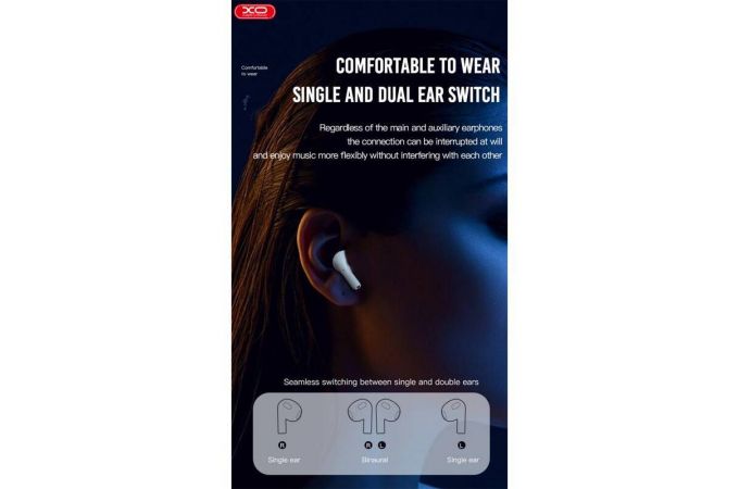 Наушники вакуумные беспроводные XO X12 Bluetooth Earphone White