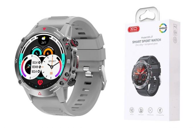Смарт часы XO J7 AMOLED Screen Square Star Magnetic Round Sports Talking Gray