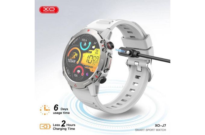 Смарт часы XO J7 AMOLED Screen Square Star Magnetic Round Sports Talking Green