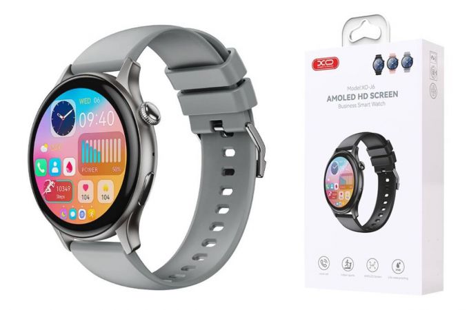 Смарт часы XO J6 AMOLED Screen Chenshuo Magnetic Round Sports Talking 1.43\' 46.3mm Gray
