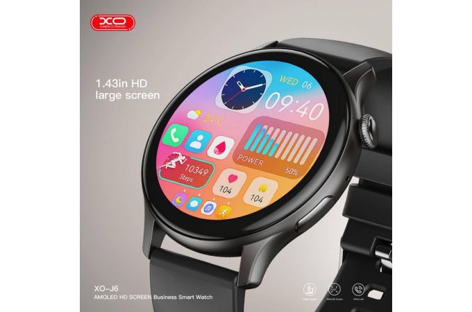 Смарт часы XO J6 AMOLED Screen Chenshuo Magnetic Round Sports Talking 1.43\' 46.3mm Gray