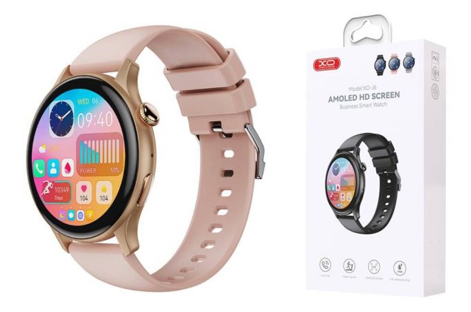 Смарт часы XO J6 AMOLED Screen Chenshuo Magnetic Round  Sports Talking 1.43\' 46.3mm Pink