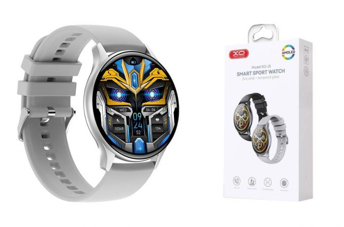 Смарт часы XO J5 AMOLED Screen Pearl Magnetic Round Sports Talking 1.43\' 45.9mm Silver