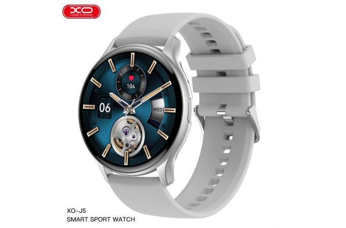 Смарт часы XO J5 AMOLED Screen Pearl Magnetic Round Sports Talking 1.43\' 45.9mm Silver