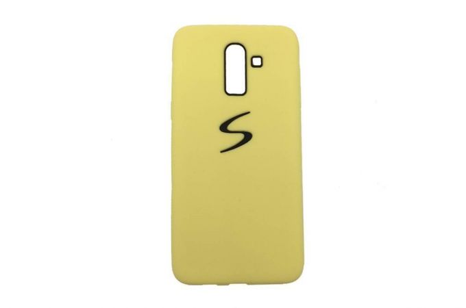 Чехол для Samsung J8 (2018) с логотипом (желтый)