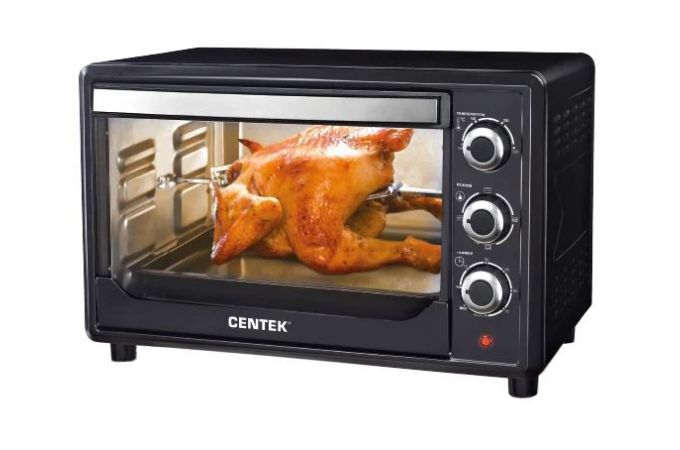 Электрическая печь CENTEK CT-1530-36 GRILL черная 1600 Вт, 36 л, таймер 90 мин, вертел