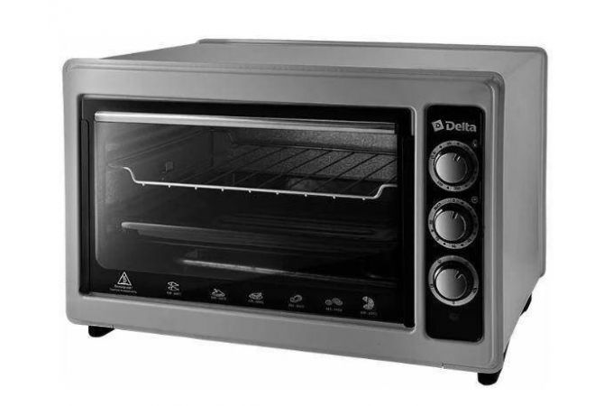 Электрическая печь DELTA D-0124 серая 1300 Вт, 37 л, гриль, таймер 90 мин