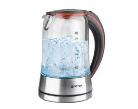 Чайник VITEK VT-7005 TR  2200Вт,1,7л,  стекло