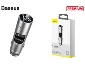 FM-Модулятор BASEUS Energy Column Car Wireless MP3, 2*USB, 3A, 18W с дисплеем (серебристый)