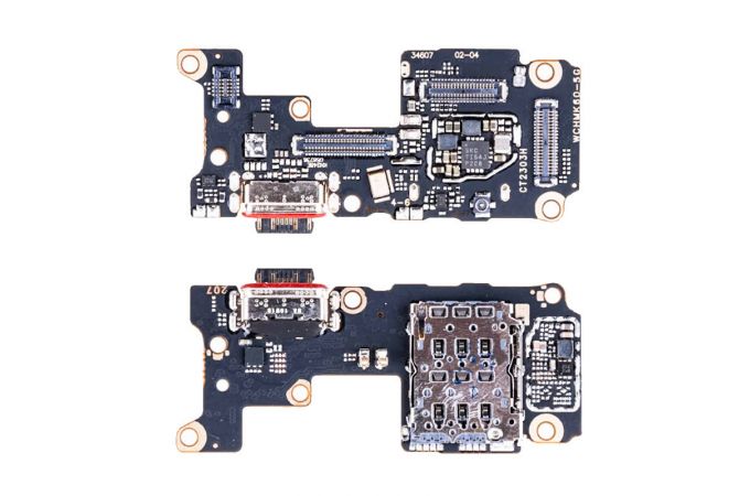 Шлейф для Xiaomi Poco F5 Pro (23013PC75G) с разъемом зарядки + SIM (плата)