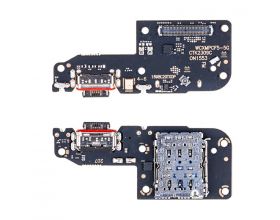 Шлейф для Xiaomi Poco F5 (23049PCD8G) с разъемом зарядки + SIM (плата)