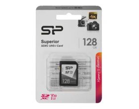 Карта памяти SDXC_128 Gb Silicon Power Superior 100/80Mb/s Class 10 UHS-I U3 V30 SP128GBSDXCV3V10