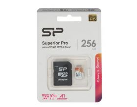 Карта памяти MicroSDXC_256 Gb Silicon Power 100/80Mb/s  Superior Class 10 UHS-I U3 SP256GBSTXDA2V20SP