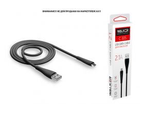 Кабель USB - MicroUSB WALKER C305 (2.1А), черный