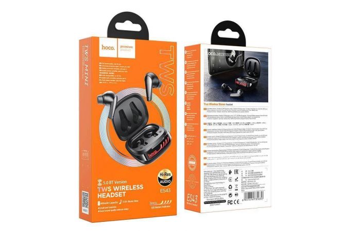 Наушники вакуумные беспроводные HOCO ES43 Lucky sound TWS bluetooth earphone Bluetooth (черный)