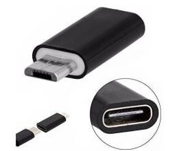 Переходник Орбита OT-SMA08 (штекер microUSB - гнездо TYPE-C) - (упаковка 20шт) (черный)