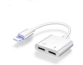 Переходник Орбита OT-SMA12 (штекер Lightning - 2 гнезда Lightning) (белый)