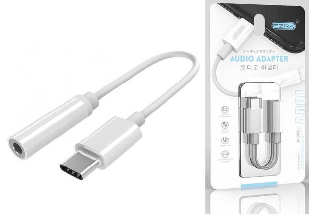 Адаптер для проводной гарнитуры c 3.5 мм на Type-C EZRA AD01 (штекер TYPE-C - гнездо 3.5мм)