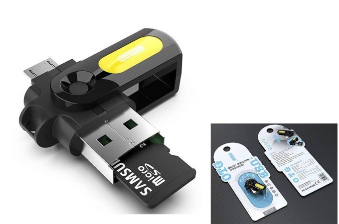 Переходник OTG EZRA OC02 (штекер USB/TF - штекер microUSB)