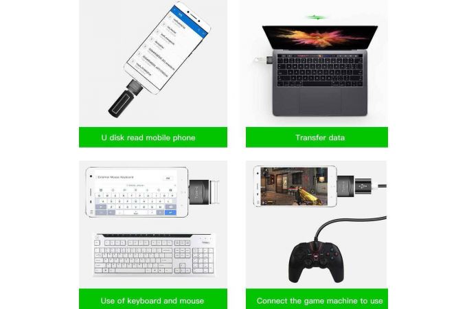 Переходник OTG Орбита OT-SMA27 (штекер TYPE-C - гнездо USB) - (упаковка 10 ШТ)