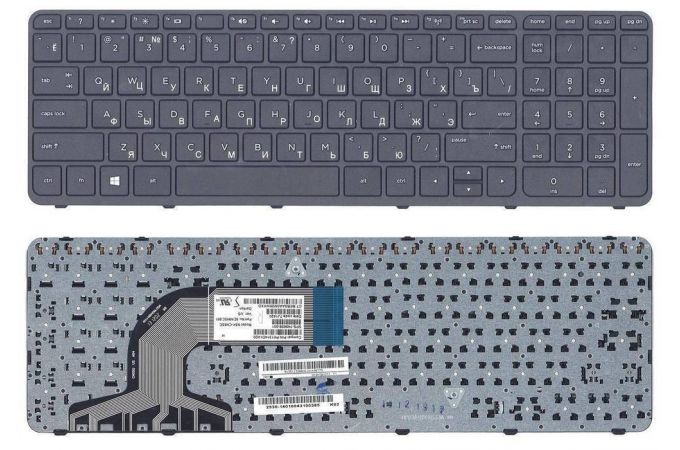 Клавиатура для ноутбука HP Pavilion 15-e, 15-n, 15t-e, 15t-n, 15z-e, 15z-n, 250 G3, 255 G3, 256 G3 черная, с рамкой