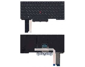 Клавиатура для ноутбука Lenovo Thinkpad E14 черная с подсветкой и указателем