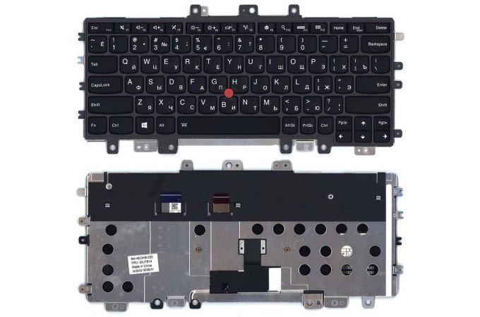 Клавиатура для ноутбука Lenovo Thinkpad Helix 2nd 20CG 20CH черная с подсветкой
