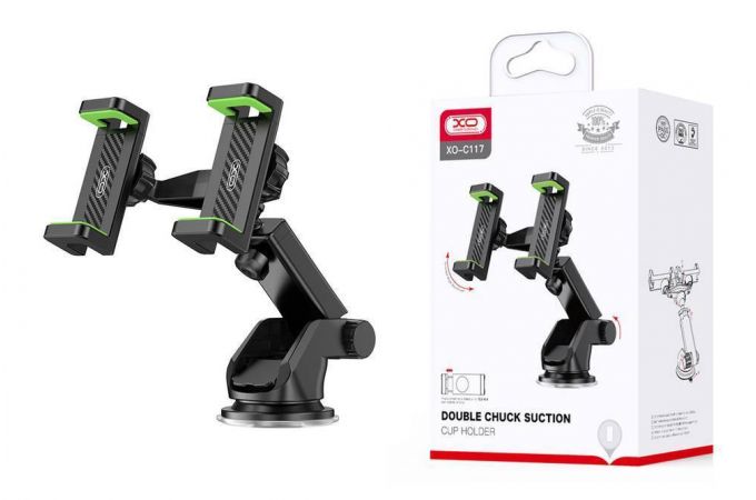 Держатель автомобильный для телефона XO C117 NEW LOGO Center console, glass and other oil-free board Suction cup (Чёрный)