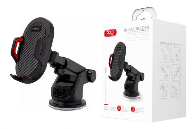 Держатель автомобильный для телефона XO C39 (NEW LOGO) для приборной панели (Чёрный)