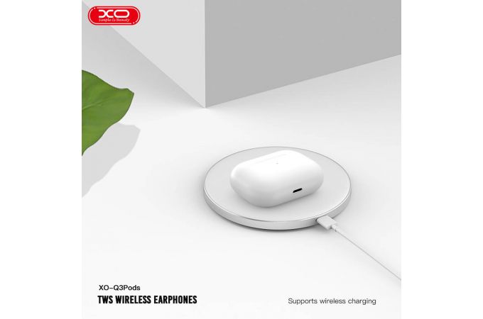 Наушники вакуумные беспроводные XO Q3Pods Bluetooth (3rd generation Full configuration with in ear detection and wireless charging function) (Белые)