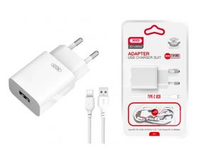 Сетевое зарядное устройство USB + кабель Type-C XO L99(EU) 2.4A Home (NB103) (Белый)