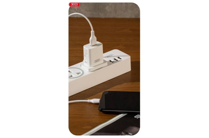 Сетевое зарядное устройство USB + кабель Type-C XO L99(EU) 2.4A Home (NB103) (Белый)