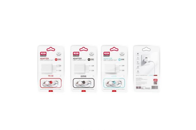 Сетевое зарядное устройство USB + кабель Type-C XO L99(EU) 2.4A Home (NB103) (Белый)